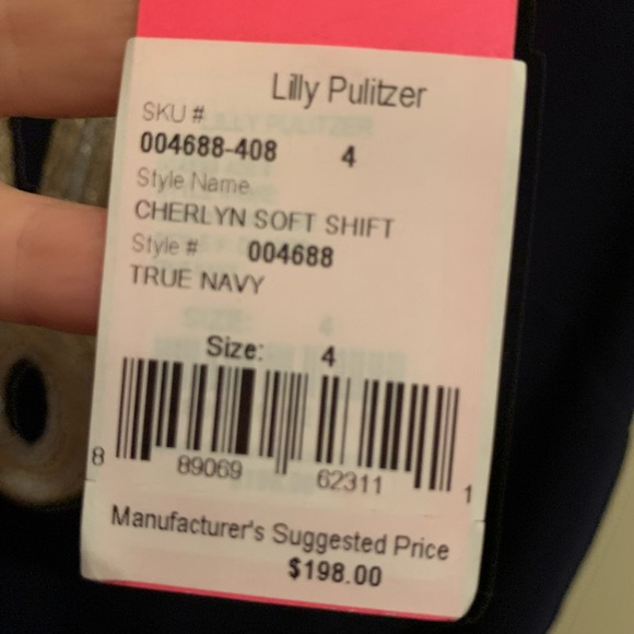 Lilly Pulitzer NWT Sz 4, Shift dress in Navy. - Picture 5 of 5